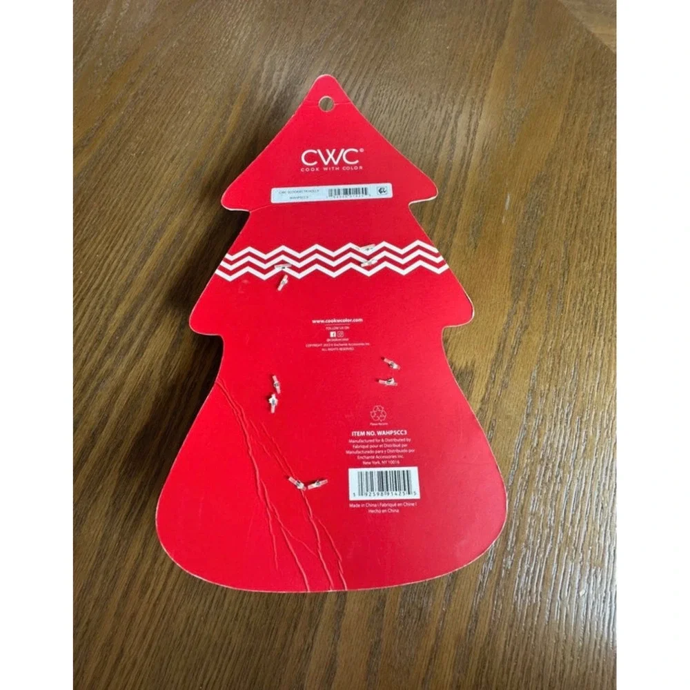 CWC Cook With Color Christmas Cookie Cutter Set 5 Piece Metal Santa Tree WAHPSC3